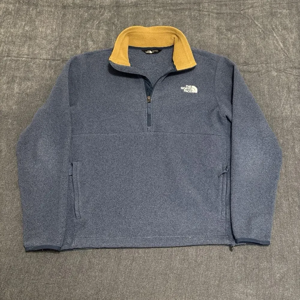 The North Face Mens Size Small Pullover 1/4 Zip Sweatshirt Fleece Blue